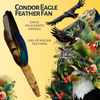 CONDOR EAGLE FEATHER FAN WITH OWL FEATHERS - EAGLE PALO SANTO HANDLE
