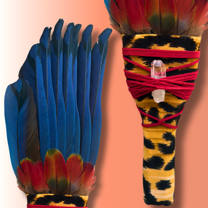 JAGUAR MACAW FEATHER FAN