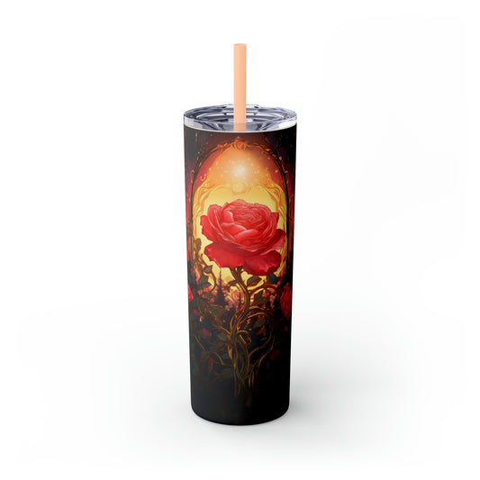 Rose Tumbler with Straw