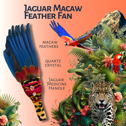 JAGUAR MACAW FEATHER FAN