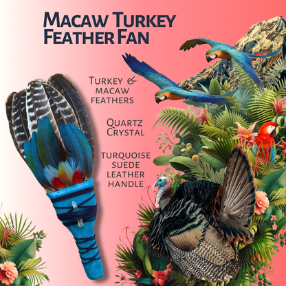 MACAW TURKEY FEATHER FAN