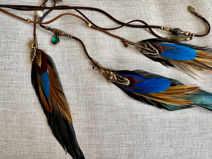 Black & Copper with Tigers Eye - Feather Headband