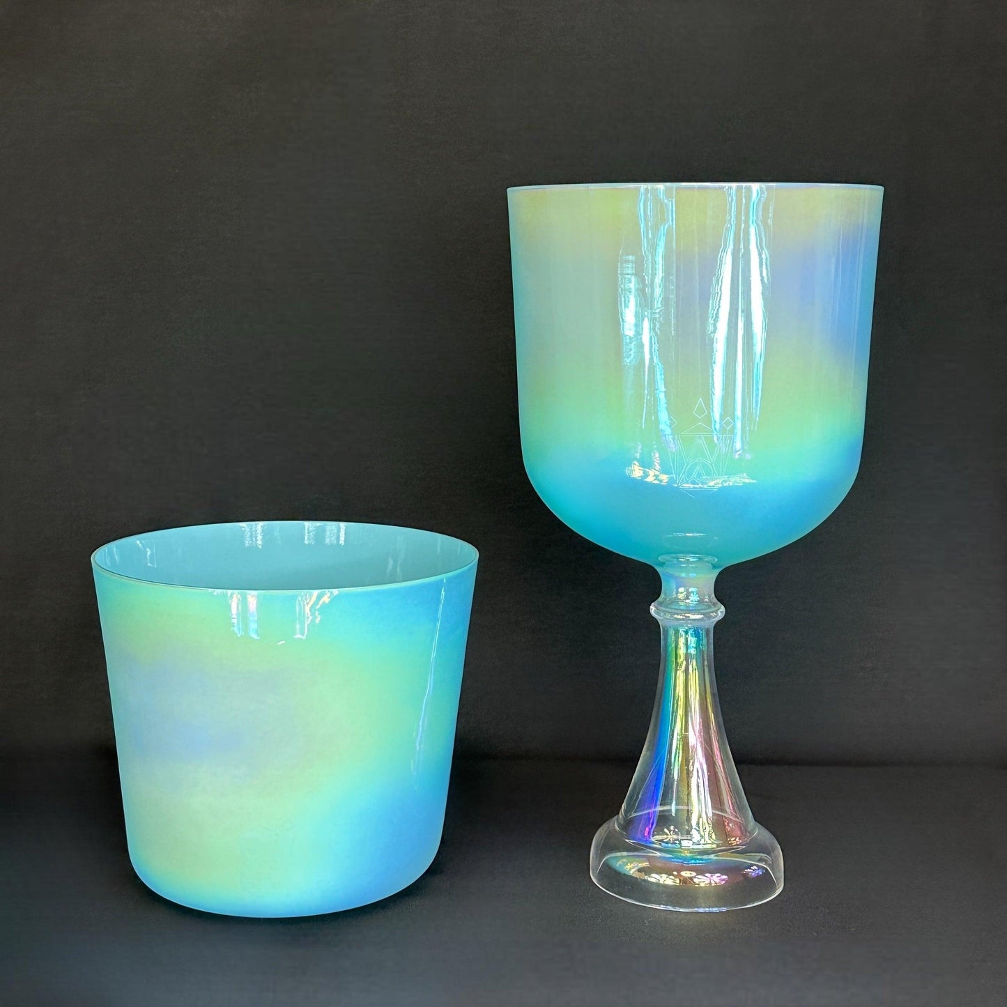 Aqua Opal Aura Crystal Chalice Grail & Bowl