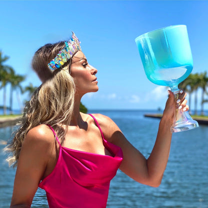 Aqua Opal Crystal Chalice Grail & Bowl