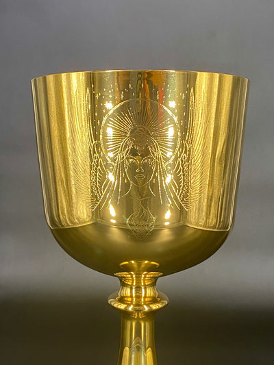 24k Gold - Crystal Chalice Grail - Divine Cosmic Mother